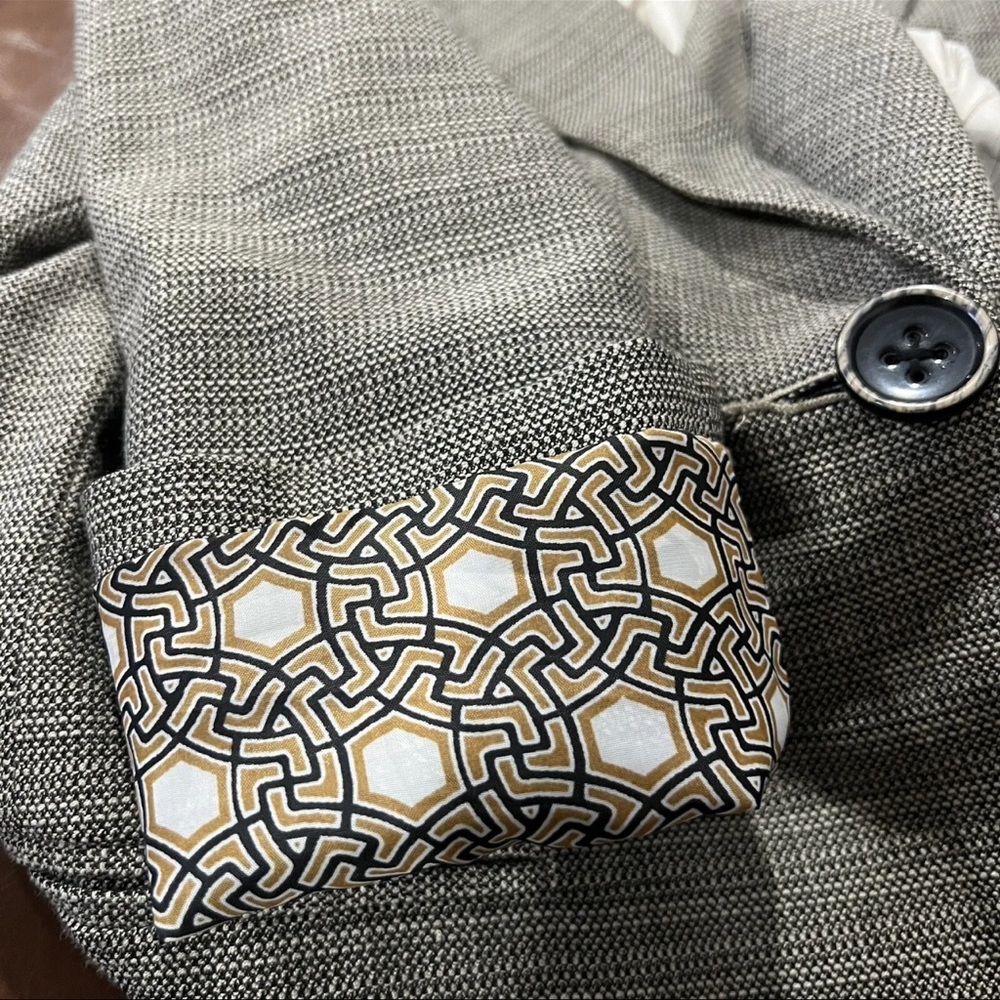 CABi Barrister Tweed Ruched 3/4 Sleeve Womens Blazer Style 923  Brown Size 8 - Picture 11 of 12